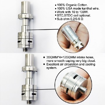 Horizon Arctic Sub OHM Tank Atomizer 0.2 and 0.5 OHM BTDC Review 